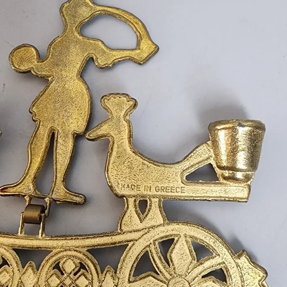 Smaltotex Enameled Bronze Hanging Candle Holder Greek Orthodox Cross Shaped